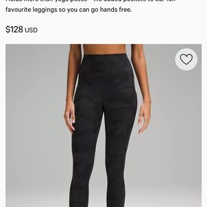 Black Camouflage lululemon High-Waisted Align pocket Leggings